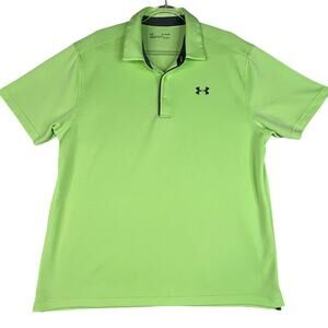 Under Armour HeatGear Polo Shirt Men’s XL Green Short Sleeve Golf